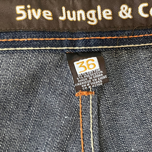 Vintager Y2K 5ive Jungle Co Baggy Streetwear New York Jean Shorts Mens Size 36 - Picture 7 of 7